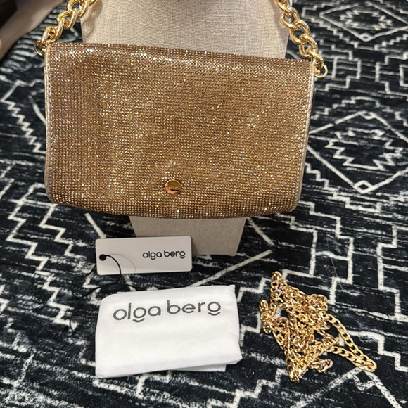 olga berg Nico Crystal Clutch in Gold - Picture 2 of 11